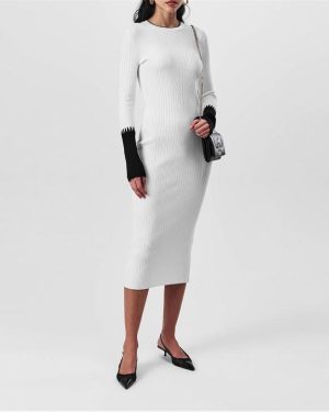 Boss Flaviera Jumper Dress - White