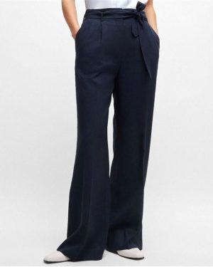 Boss Tepiala Wide-Leg Trousers - Blue