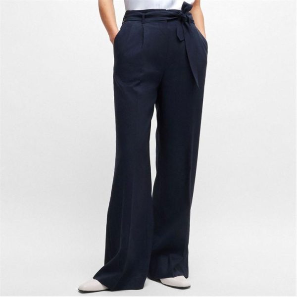 Boss Tepiala Wide-Leg Trousers - Blue