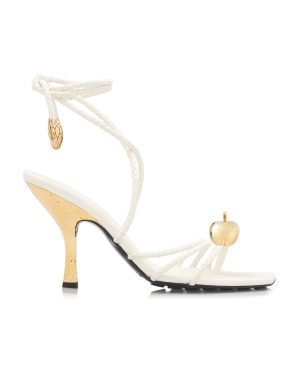 Bottega Veneta - Adam Lace-Up Leather Sandals - White - IT 36.5 - Moda Operandi