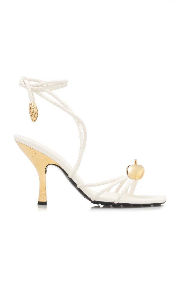 Bottega Veneta - Adam Lace-Up Leather Sandals - White - IT 36.5 - Moda Operandi