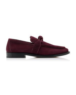 Bottega Veneta - Astaire Suede Loafers - Burgundy - IT 38 - Moda Operandi