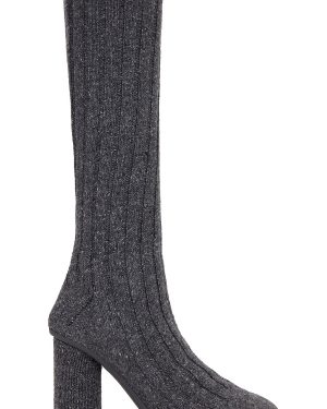 Bottega Veneta Atomic Wool Sock Boot in Anthracite - Dark Green. Size 35 (also in 38, 39).