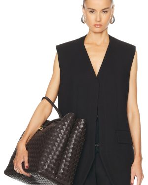 Bottega Veneta Blazer Vest in Fondant & Black - Black. Size 34 (also in 36, 38, 40).