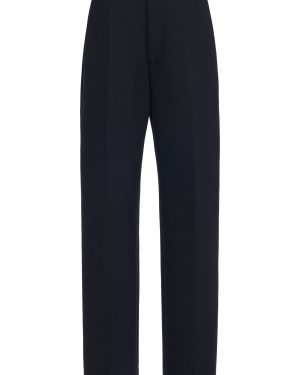 Bottega Veneta - Cotton-Blend Melange Straight-Leg Pants - Black - IT 40 - Moda Operandi