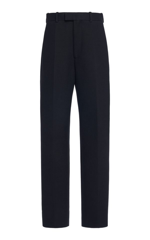 Bottega Veneta - Cotton-Blend Melange Straight-Leg Pants - Black - IT 40 - Moda Operandi