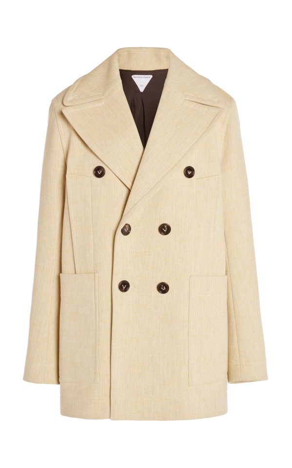 Bottega Veneta - Double-Breasted Cocoon Coat - Neutral - IT 36 - Moda Operandi