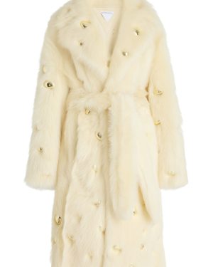 Bottega Veneta - Embellished Shearling Coat - Neutral - IT 40 - Moda Operandi