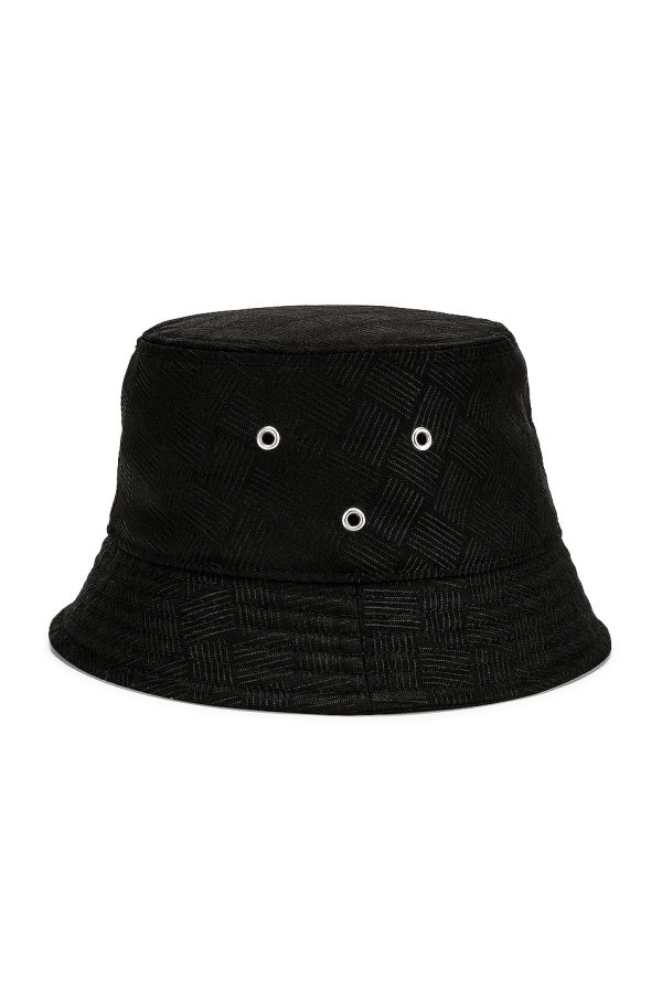 Bottega Veneta Intreccio Jacquard Nylon Bucket Hat in Black - Black. Size M (also in S).