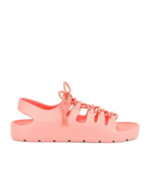Bottega Veneta Jelly Lace Up Sandals in Flamingo - Pink. Size 41 (also in 40).