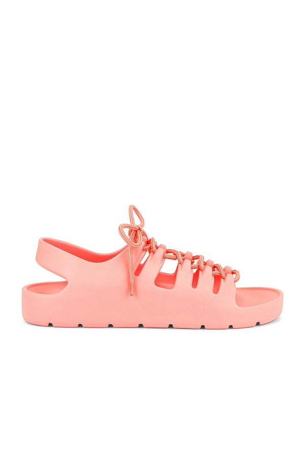 Bottega Veneta Jelly Lace Up Sandals in Flamingo - Pink. Size 41 (also in 40).