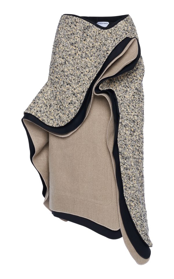 Bottega Veneta - Layered Cotton-Blend Midi Skirt - Neutral - IT 38 - Moda Operandi