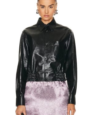 Bottega Veneta Leather Jacket in Black - Black. Size 34 (also in 36, 40).