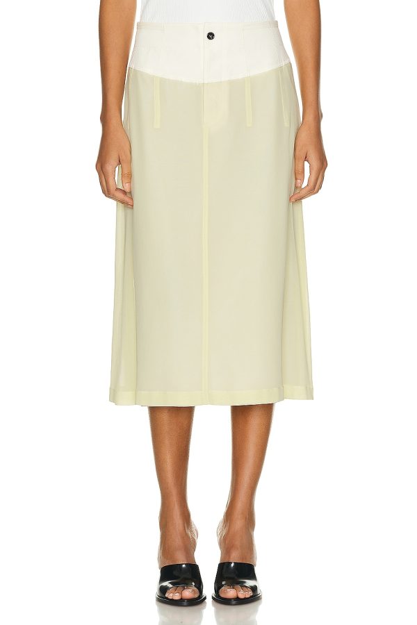 Bottega Veneta Midi Skirt in Banana - Yellow. Size 34 (also in 36).