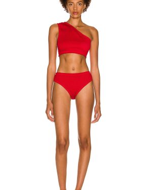 Bottega Veneta Nylon Crinkle Bikini Set in Scarlet - Red. Size XL (also in ).