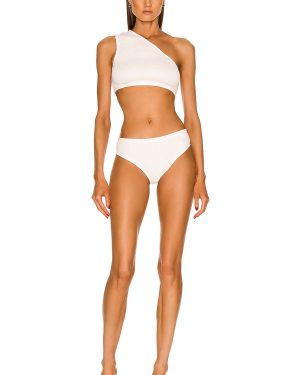 Bottega Veneta Nylon Crinkle Bikini Set in White - White. Size L (also in XL).