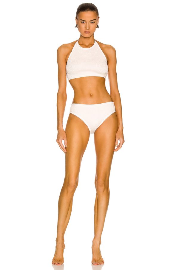 Bottega Veneta Nylon Crinkle Bikini Set in White - White. Size XL (also in ).