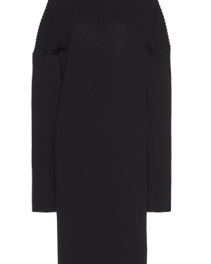 Bottega Veneta - Open-Back Knitted Wool-Blend Midi Dress - Black - S - Moda Operandi