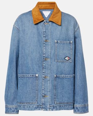 Bottega Veneta Padded suede-trimmed denim jacket