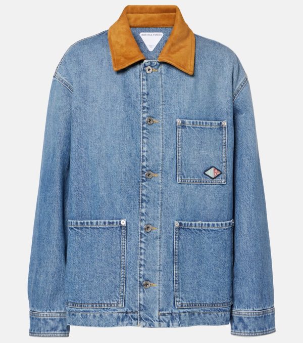 Bottega Veneta Padded suede-trimmed denim jacket