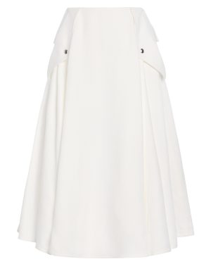 Bottega Veneta - Pleated Twill Midi Skirt - White - IT 42 - Moda Operandi