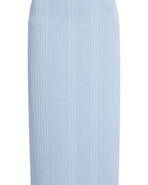 Bottega Veneta - Ribbed Cotton Midi Skirt - Blue - S - Moda Operandi