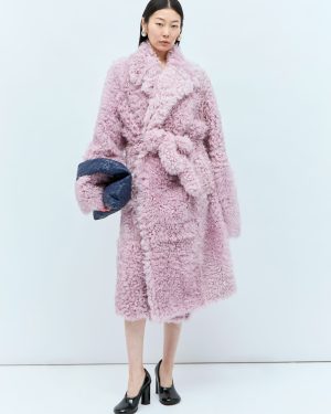 Bottega Veneta Shearling Coat - Woman Coats Pink It - 38