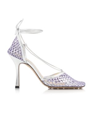 Bottega Veneta - Stretch Metallic Sandals - Purple - IT 40 - Moda Operandi