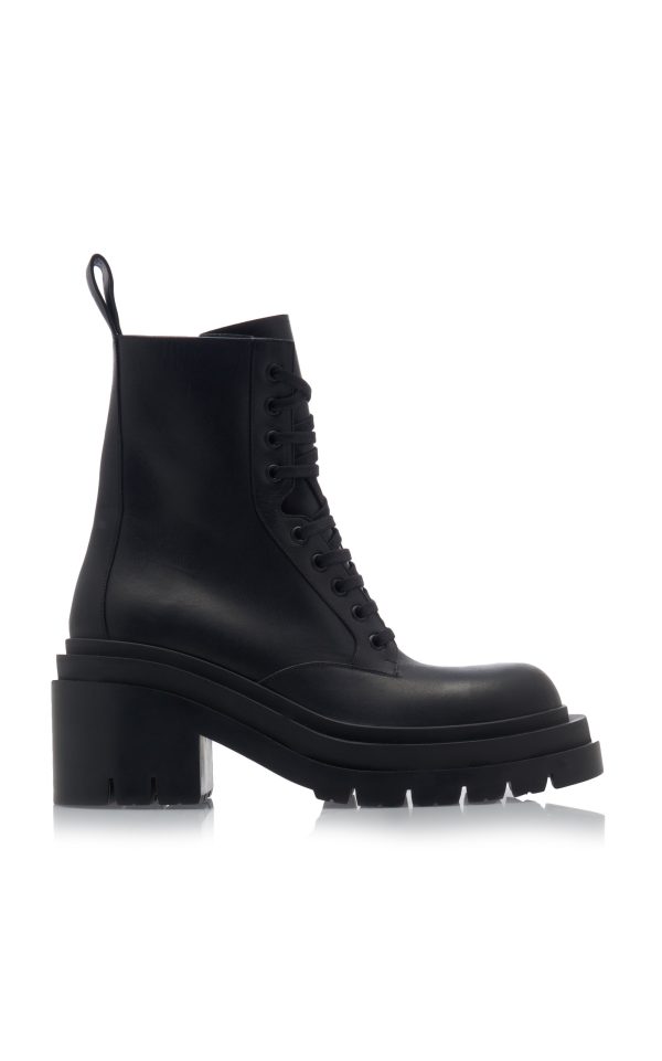 Bottega Veneta - The Lug Lace-Up Boots - Black - IT 37 - Moda Operandi