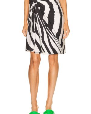 Bottega Veneta Wrap Skirt in Black & White - White. Size 36 (also in 38, 40).