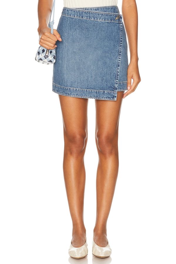 Bottega Veneta Wrap Skirt in Mid Blue - Blue. Size 34 (also in 40).