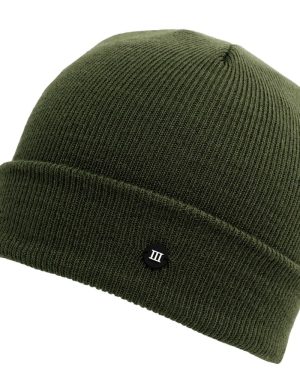 Bottle Green Fine Knitted Beanie Hat with Rubber Tresanti Logo