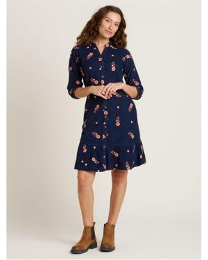 Brakeburn Maeve Knee Length Shirt Dress - Blue