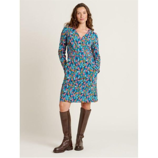 Brakeburn Trailing Berry Wrap Dress - Multi