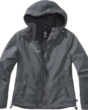 Brandit Windbreaker Frontzip Ladies Jacket, black-grey, Size 5XL for Women