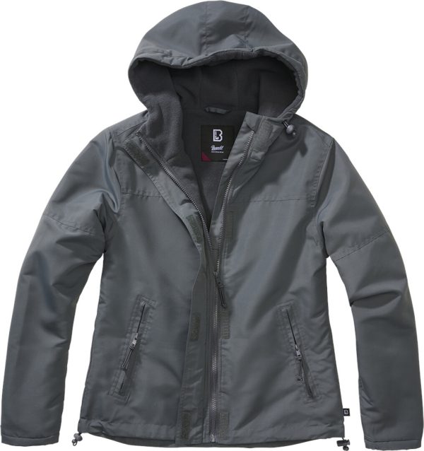 Brandit Windbreaker Frontzip Ladies Jacket, black-grey, Size 5XL for Women
