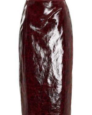 Brandon Maxwell - The Cadence Lacquered Midi Pencil Skirt - Red - US 2 - Moda Operandi