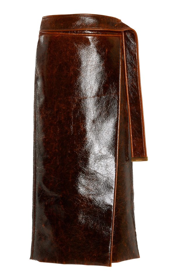 Brandon Maxwell - The Evelyn Wool-Blend Wrap Midi Skirt - Brown - US 0 - Moda Operandi