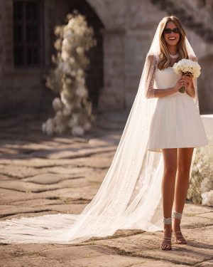 Bridal Mini Dress Short Wedding Dress Short Square Neck Sleeveless Short Natural Waist Satin Fabric Bridal Dresses