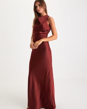 Bridesmaid Dresses Designed Neckline Crossover Back Mermaid Prom Maxi Dress