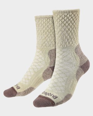 Bridgedale Women's Hiking Lightweight Merino Wool Cushioned Boot Socks, Beige