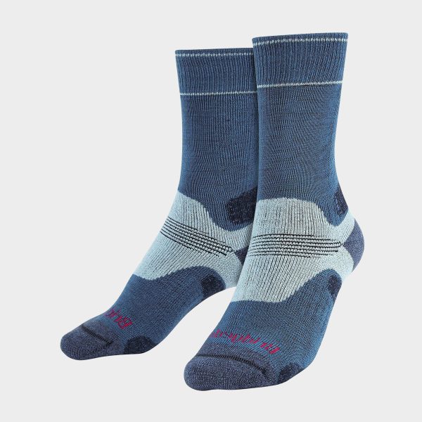 Bridgedale Women's Hiking Midweight Merino Wool Performance Boot Socks, Blue