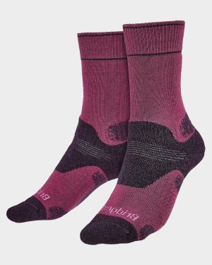 Bridgedale Women's Hiking Midweight Merino Wool Performance Boot Socks, Pink