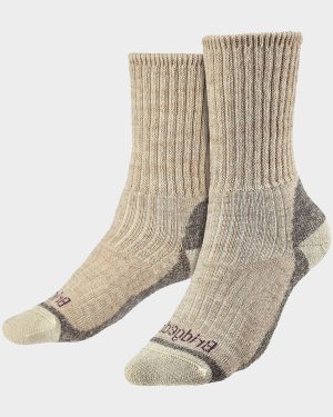 Bridgedale Women's Hiking Outdoor Midweight Merino Wool Cushioned Boot Socks, Beige