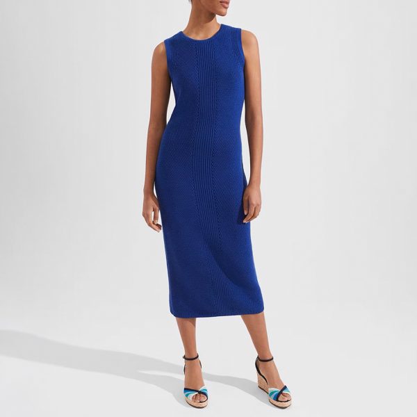 Bright Blue Elea Knitted Cotton Dress