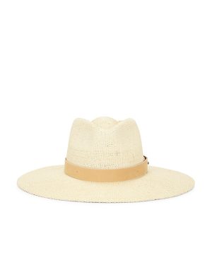 Brixton Eleanor Straw Hat in Beige. Size XS.