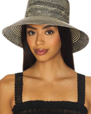 Brixton Lopez Panama Straw Bucket Hat in Black,Neutral. Size M, S, XS.