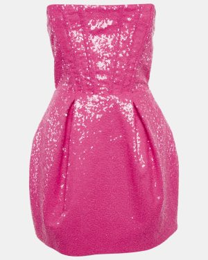 Bronx & Banco Pink Sequin Strapless Corset Maraya Mini Dress S