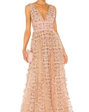 Bronx and Banco Megan Maxi Dress in Nude,Pink. Size S, XL, XS.