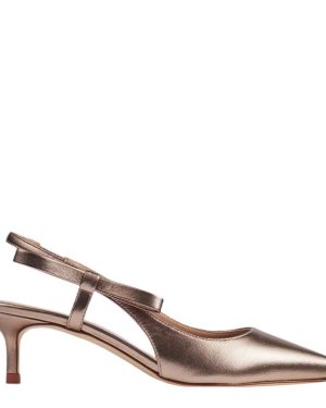 Bronze Barette Leather Kitten Heeled Shoes
